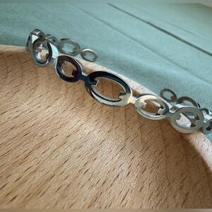 Vintage-Style Stainless Steel Cutout Cuff Bracelet